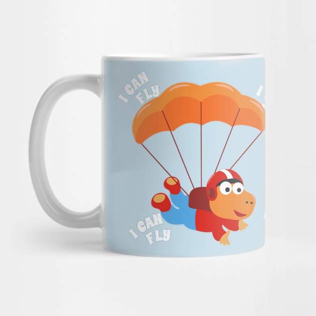 Vector illustration of a cute skydiver. by KIDS APPAREL